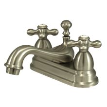 Double Handle 4" Centerset Bathroom Faucet with American Cross Handles and Brass Drain Assembly from the Chicago Collection