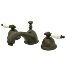 Double Handle 8" to 16" Widespread Bathroom Faucet with Porcelain Lever Handles from the Chicago Collection