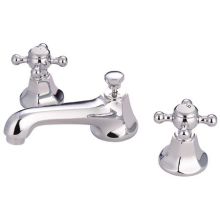 Double Handle 8" to 16" Widespread Bathroom Faucet with Buckingham Cross Handles and Drain Assembly from the New York Collection