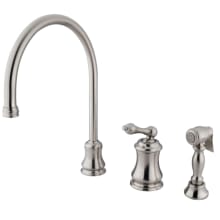 Single Handle Kitchen Faucet with Metal Lever and Brass Side Spray