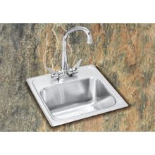 Lustertone 15" Drop In Single Basin Stainless Steel Bar Sink