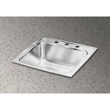 Lustertone 25" Drop In Single Basin Stainless Steel Kitchen Sink