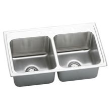 Lustertone 29" Drop In Double Basin Stainless Steel Kitchen Sink