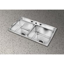 Gourmet 43" Double Basin Drop In Stainless Steel Kitchen Sink