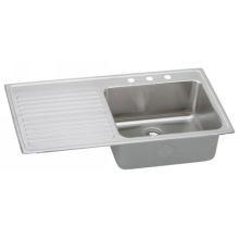 Lustertone 43" Drop In Single Basin Stainless Steel Kitchen Sink with Drainboard