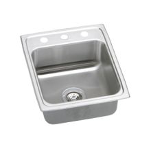 Lustertone 15" Drop In Single Basin Stainless Steel Bar Sink