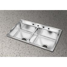 Lustertone 43" Drop In Double Basin Stainless Steel Kitchen Sink