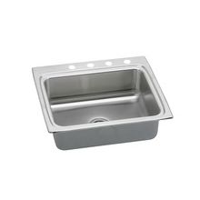 Gourmet Lustertone Stainless Steel 25" x 22" Single Basin Top Mount Kitchen Sink with 5-1/2" Depth and Quick-Clip Mounting System