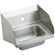 Wall Mount Stainless Steel Handwash Sink with Side Splashes and Single Faucet Hole