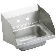 Wall Mount Stainless Steel Handwash Sink with Side Splashes and Two Faucet Holes