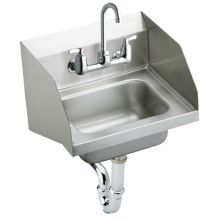Wall Mount 18 Gauge Stainless Steel Handwash Sink with Side Splashes, Sensor Faucet, and Mixing Valve