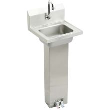Stainless Steel Pedestal Mount Handwash Sink with Floor Mount Double Foot Valve