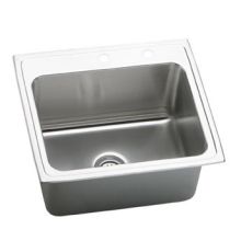 Gourmet Lustertone Stainless Steel 25" x 22" Single Basin Top Mount Kitchen Sink with 12-1/8" Bowl Depth and Middle/Right Hole Drilling
