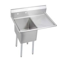 Food Service 50-1/2" x 29-13/16" Single Floor Mounted Stainless Steel Kitchen Sink with Right Side Drain Board