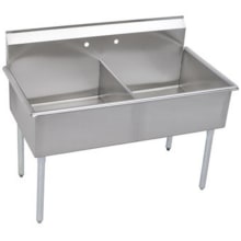 51" Free Standing Double Basin Stainless Steel Utility Sink