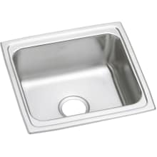 Gourmet 19" Single Basin 18-Gauge Stainless Steel Kitchen Sink for Drop In Installations with SoundGuard Technology - Perfect Drain Assembly Included