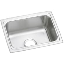 Gourmet Lustertone Stainless Steel 25" Single Basin Top Mount Kitchen Sink with 10-1/8" Bowl Depth