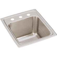 Lustertone 15" Drop In Single Basin Stainless Steel Kitchen Sink