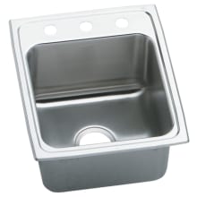 Lustertone 17" Drop In Single Basin Stainless Steel Kitchen Sink