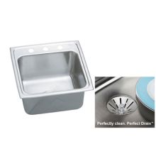Gourmet 19-1/2" Single Basin 18-Gauge Stainless Steel Kitchen Sink for Drop In Installations - Perfect Drain Assembly Included