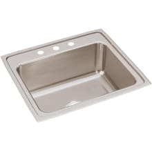 Lustertone 25" Drop In Single Basin Stainless Steel Kitchen Sink