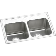 Lustertone 29" Drop In Double Basin Stainless Steel Kitchen Sink