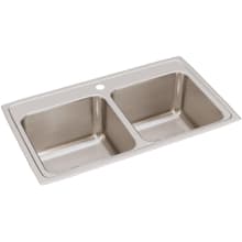 Lustertone 33" Drop In Double Basin Stainless Steel Kitchen Sink