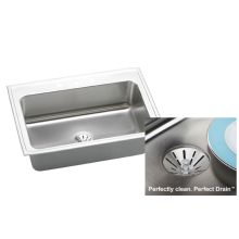 Gourmet 33" Single Basin 18-Gauge Stainless Steel Kitchen Sink for Drop In Installations with SoundGuard Technology - Perfect Drain Assembly Included