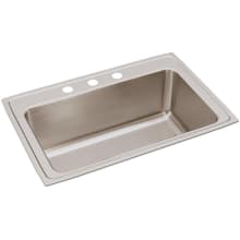 Lustertone 33" Drop In Single Basin Stainless Steel Kitchen Sink
