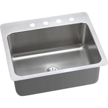 Gourmet 27" Single Basin Drop In Stainless Steel Kitchen Sink - Includes Perfect Drain Assembly