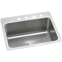 Gourmet 27" Single Basin Drop In Stainless Steel Kitchen Sink - Includes Perfect Drain Assembly