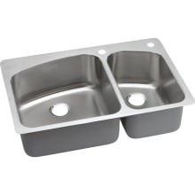 Dayton 33" Double Basin Drop In / Undermount Stainless Steel Kitchen Sink