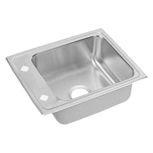 Lustertone Stainless Steel 22" Single Basin Self Rimming Classroom Sink with 5-1/2" Bowl Depth