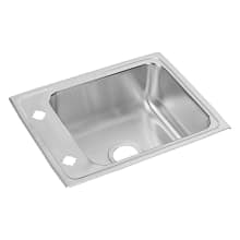 Lustertone Stainless Steel 22" Single Basin Self Rimming Classroom Sink with 6-1/2" Bowl Depth