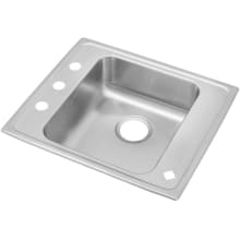 Lustertone 22" Drop In Single Basin Stainless Steel Utility Sink