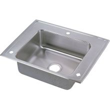 28" Single Basin Drop-In Stainless Steel Utility Sink with High-Arc Kitchen Faucet - Includes Sidespray, Bubbler, and Drain