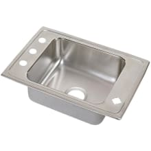 Lustertone 22" Drop In Single Basin Stainless Steel Utility Sink
