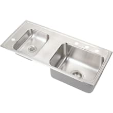 37-1/4" Double Basin Drop In Stainless Steel Utility Sink