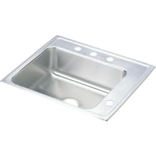 Lustertone 25" Drop In Single Basin Stainless Steel Utility Sink