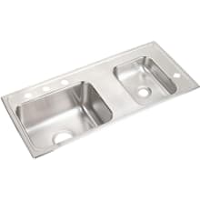 Lustertone 37-1/4" Drop In Double Basin Stainless Steel Utility Sink