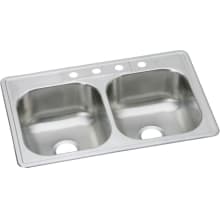 Dayton 33" Drop In Double Basin Stainless Steel Kitchen Sink