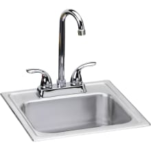 Dayton 15" Drop In Single Basin Stainless Steel Kitchen Sink with Centerset 2.2 GPM Kitchen Faucet
