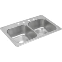 Dayton 33" Drop In Double Basin Stainless Steel Kitchen Sink