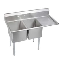 Stainless Steel Economy 12" Floor Mounted Double Basin Food Service Sink with Drainboard