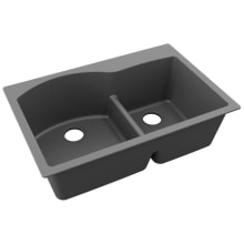 Quartz Classic 33" Drop In Double Basin Quartz Composite Kitchen Sink