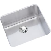 Lustertone 14-1/2" Undermount Single Basin Stainless Steel Kitchen Sink with Basket Strainer
