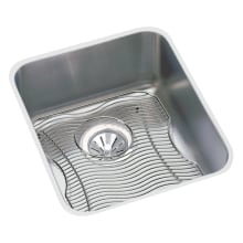 Gourmet Lustertone Stainless Steel 16" x 18-1/2'' Undermount Single Basin Kitchen Sink with 7-7/8" Depth, Rounded Basin Corners, Bottom Grid, and Drain Fitting