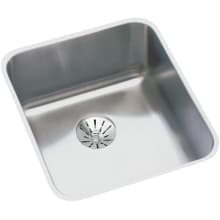 Lustertone 16" Undermount Single Basin Stainless Steel Kitchen Sink with Basket Strainer