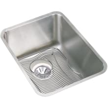 Gourmet Lustertone Stainless Steel 16-1/2" x 20-1/2'' Undermount Single Basin Kitchen Sink with 10" Depth, Rounded Basin Corners, Bottom Grid, and Drain