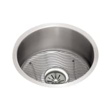 Mystic Lustertone Stainless Steel 18-3/8'' Undermount Single Basin Kitchen Sink with 8" Depth, Bottom Grid, and Drain Fitting